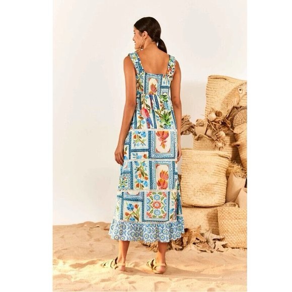 ☀️50% Off! Summer Sale☀️FARM RIO Tropical Tiles Maxi Dress - Picture 10 of 11